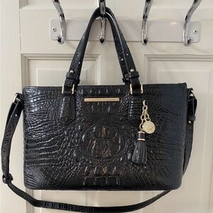 Brahmin Ebony Croc-Embossed Tote